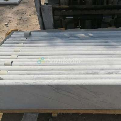 Samistone 1830x305x50mm Swimming Pool Coping Grey Marble Sandblasted Bullnose Rain Cloud Stone