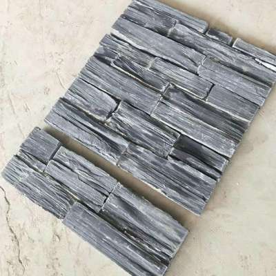 Samistone Black Slate Culture Stone Outdoor Wall Cladding