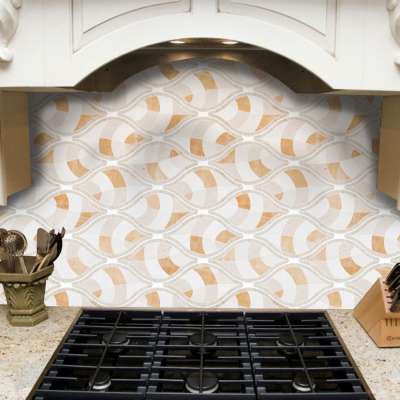 Samistone Leaf Pattern Water Jet Marble Mosaic Wall Tile